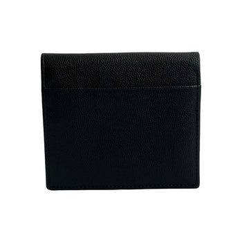 Christian Dior Logo Hardware Leather Genuine Bifold Mini Wallet Black 29110