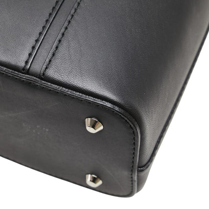 Burberry Nova Check Logo Handbag In Black Leather