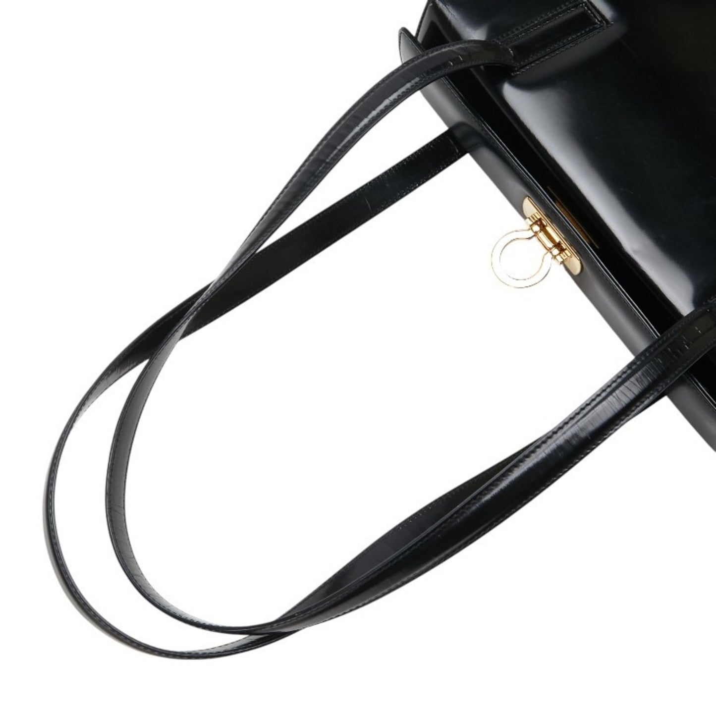 Salvatore Ferragamo Gancini Shoulder Bag Tote E217663 Black Leather