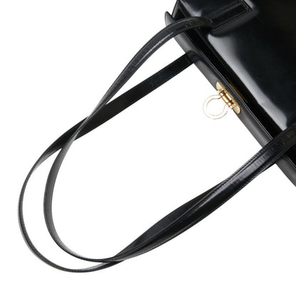 Salvatore Ferragamo Gancini Shoulder Bag Tote E217663 Black Leather