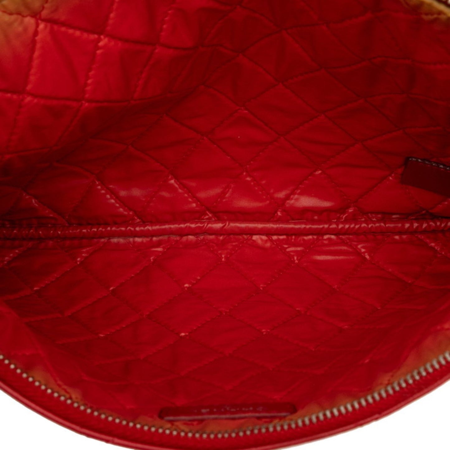 Chanel Matelasse Coco Mark Clutch Bag In Red Lambskin