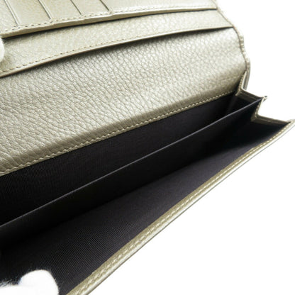 Gucci Leather Champagne Gold W Long Wallet 1176Gucci