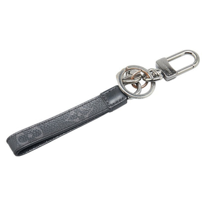 Louis Vuitton Monogram Eclipse Porte-Cls Dragonne Keychain Key Ring M61950 Black Leather