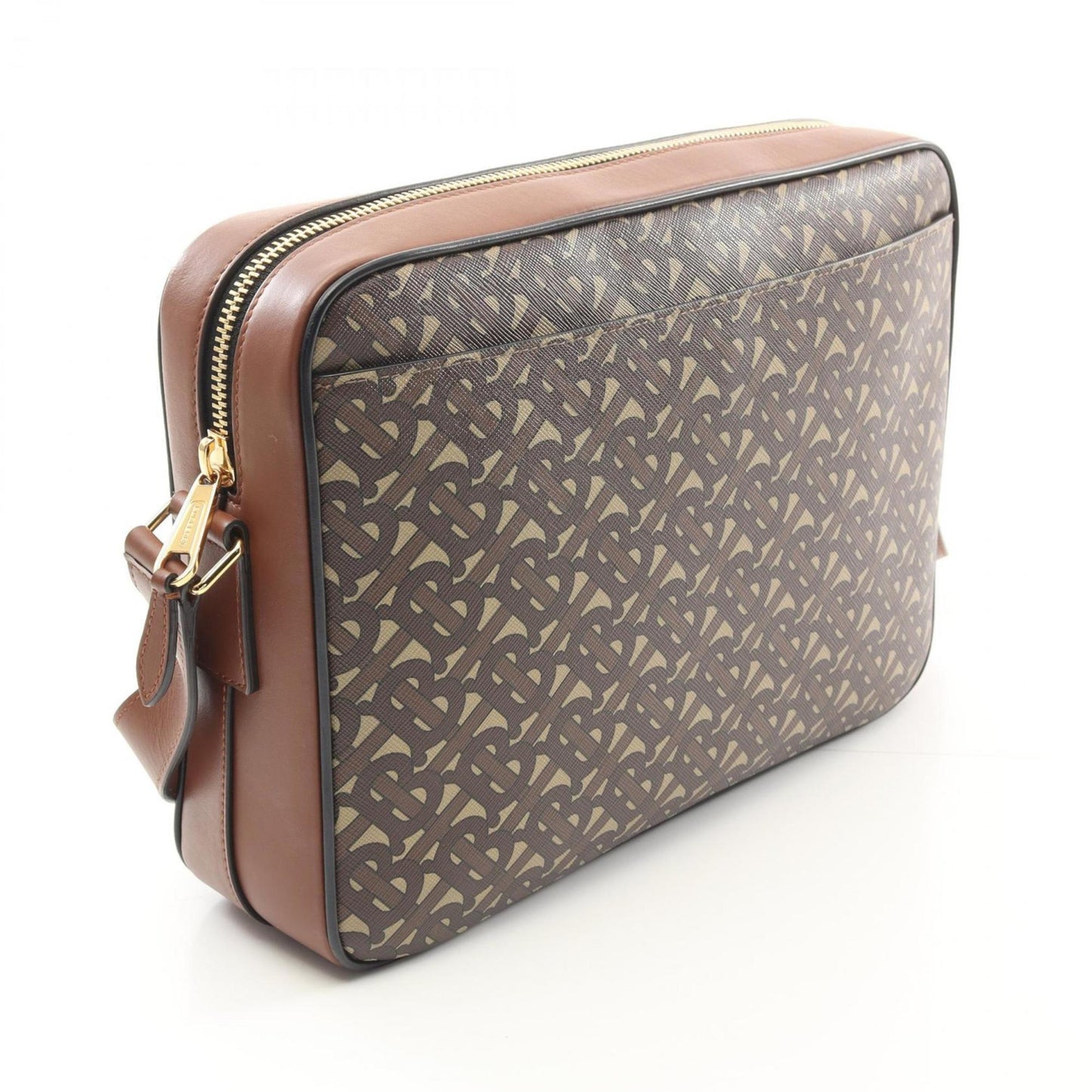 Burberry Tb Monogram Shoulder Bag Coated Canvas Leather