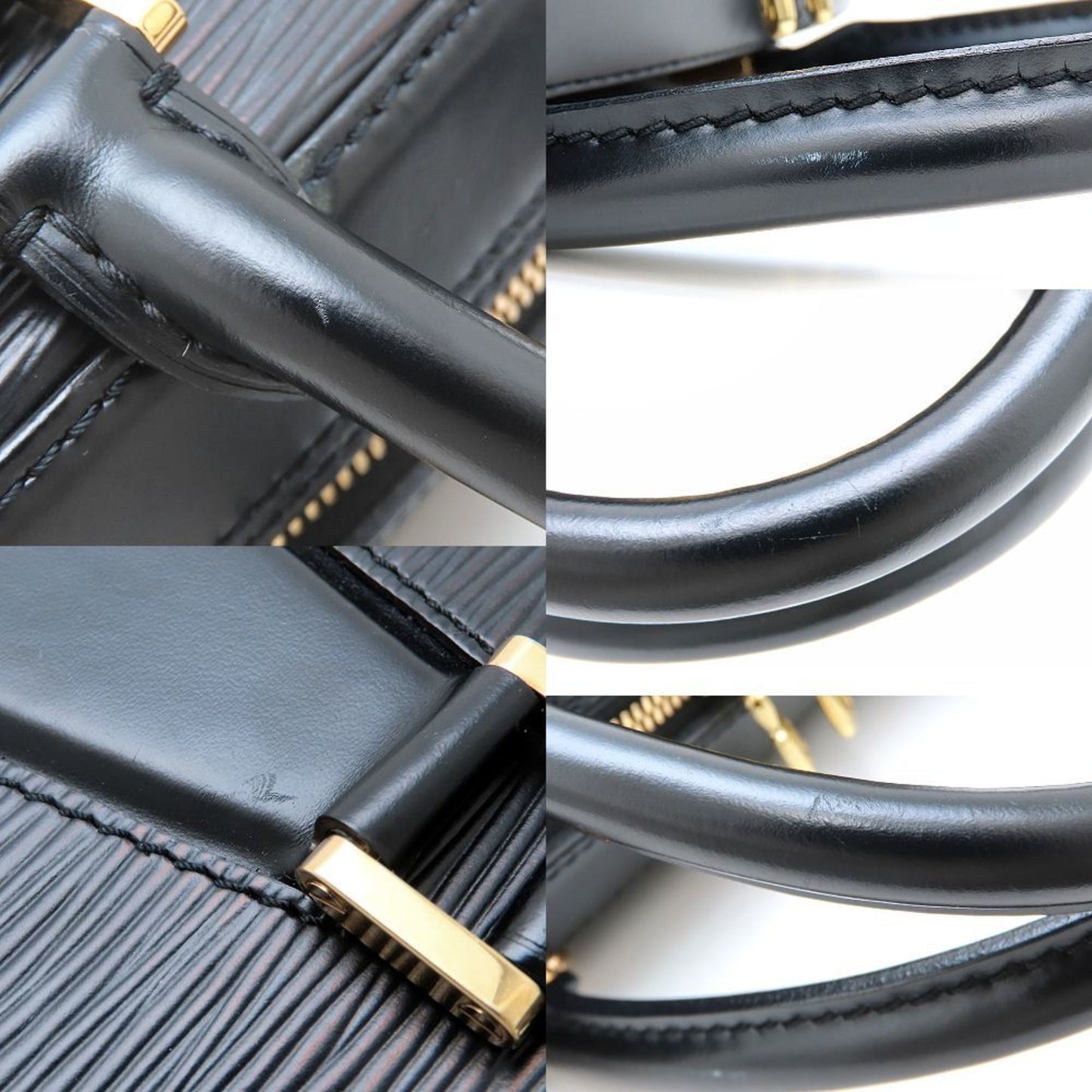 Louis Vuitton Epi Sablon M52042 Handbag In Noir And Creel Black