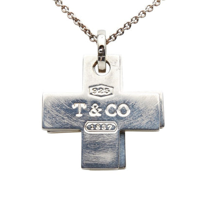 Tiffany & Co. Double Cross Pendant Necklace In 925 Sterling Silver