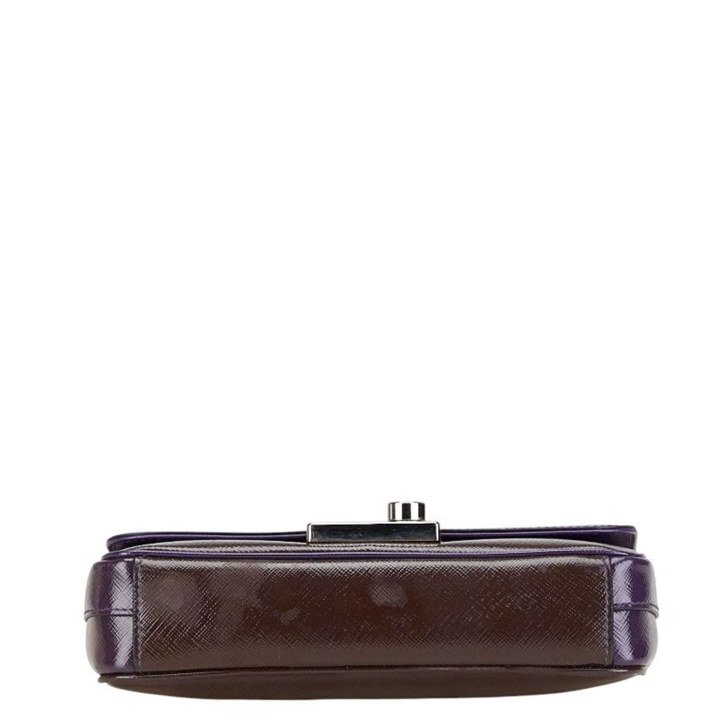 Prada Saffiano Chain Crossbody Shoulder Bag 1Bd147 Purple Enamel