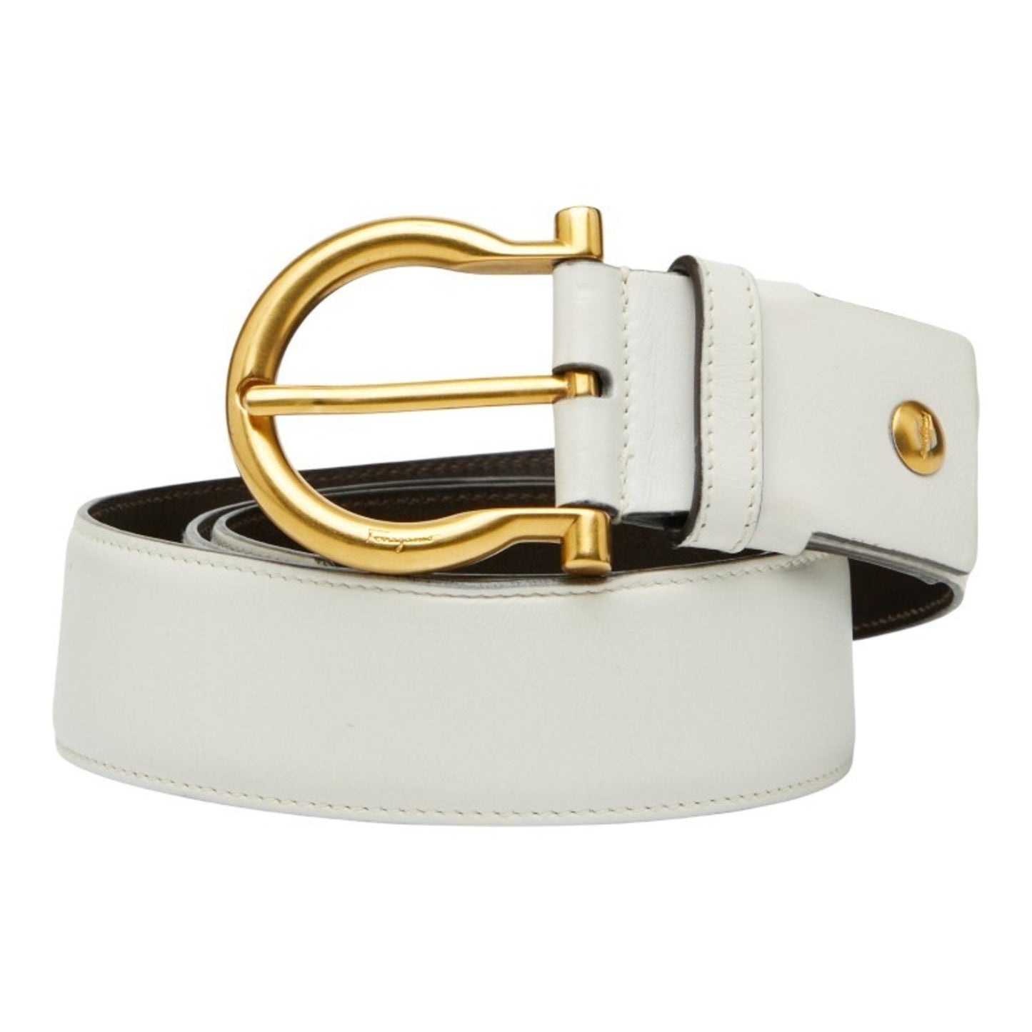 Salvatore Ferragamo Belt In White Leather