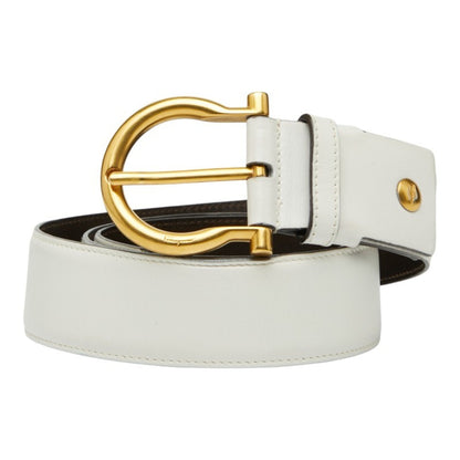 Salvatore Ferragamo Belt In White Leather