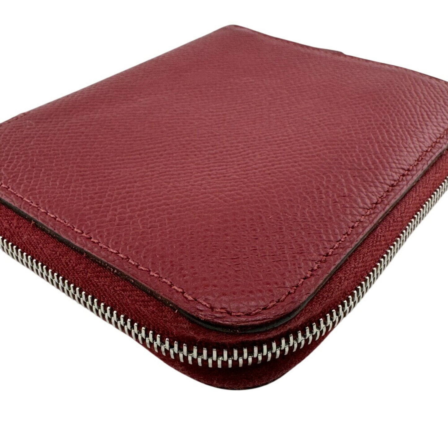 Hermes Azap Silkin Compact Coin Case Wallet Red