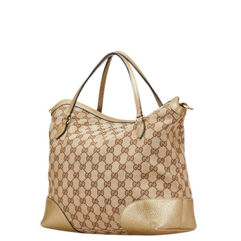Gucci Gg Canvas Brie Handbag/Shoulder Bag 2Way 353120 Beige Gold Leather