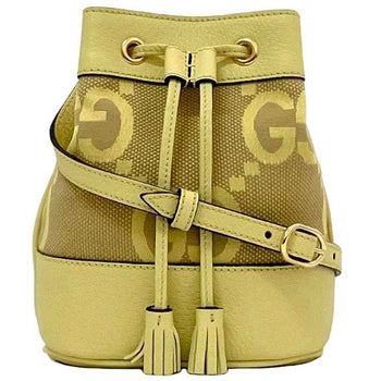 Gucci Shoulder Bag Mini Bucket F-23500 Yellow Jumbo Gg 550620 Unused Canvas Leather 498879 Gucci