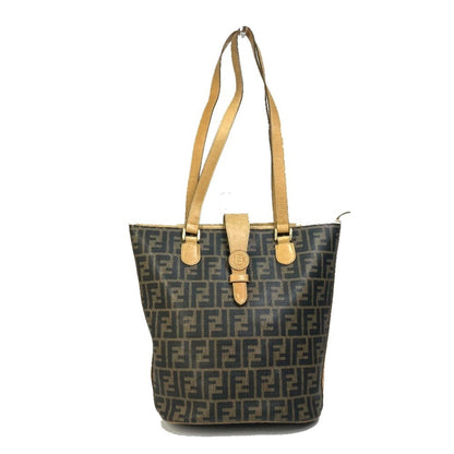 Fendi Zucca Pattern Bucket Tote Bag In Pvc And Leather