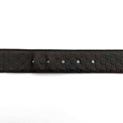 Gucci Belt Ec-23096 Brown Micro Stripe 449716 103Cm Leather 214351 Gucci Gg Buckle Line Wide