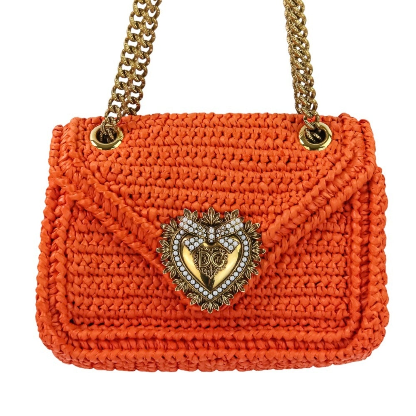 Dolce & Gabbana Devotion Crochet Sacre Heart Chain Shoulder Bag