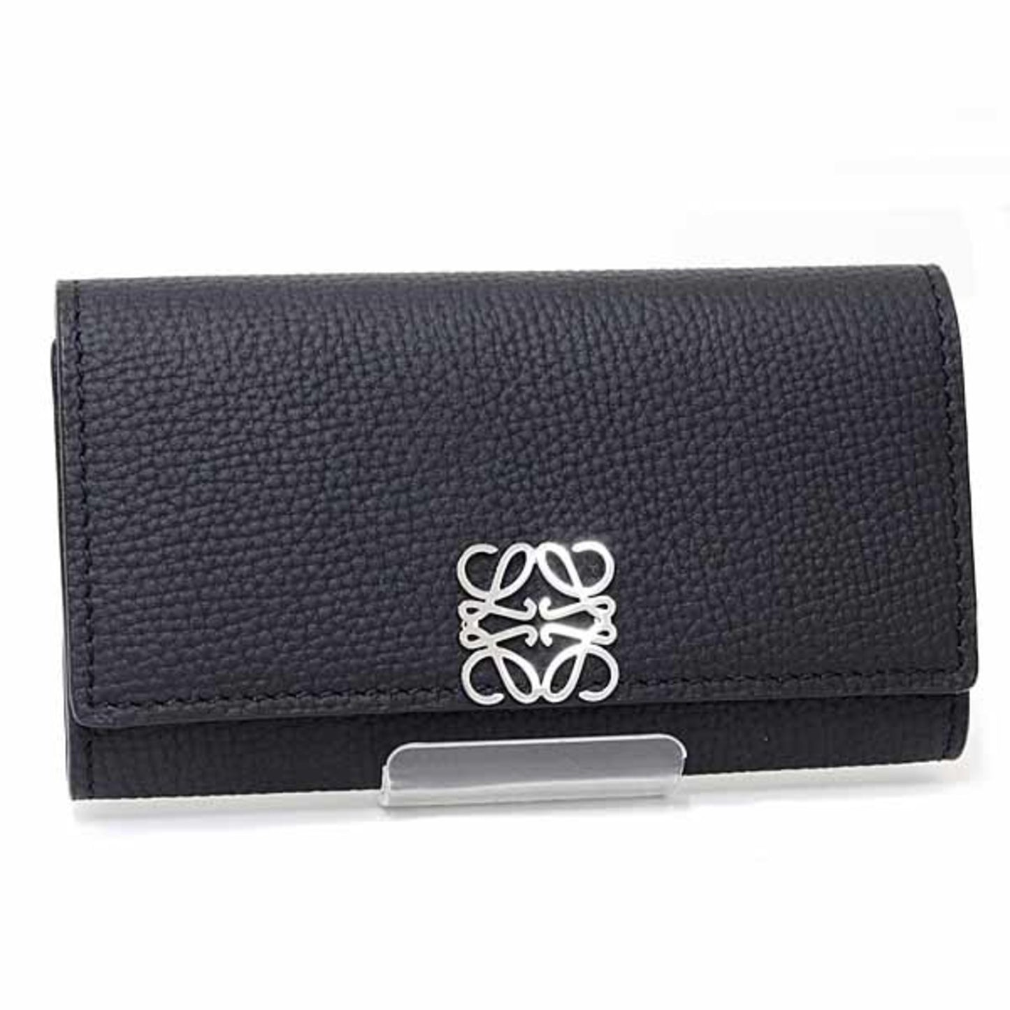 Loewe Anagram Key Case In Pebble Grain Calfskin