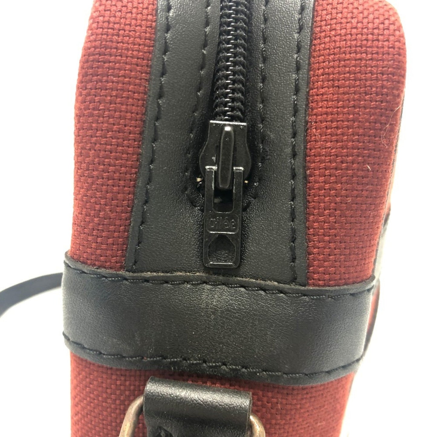 Yves Saint Laurent Logo Shoulder Bag/Logo Square Canvas/Leather