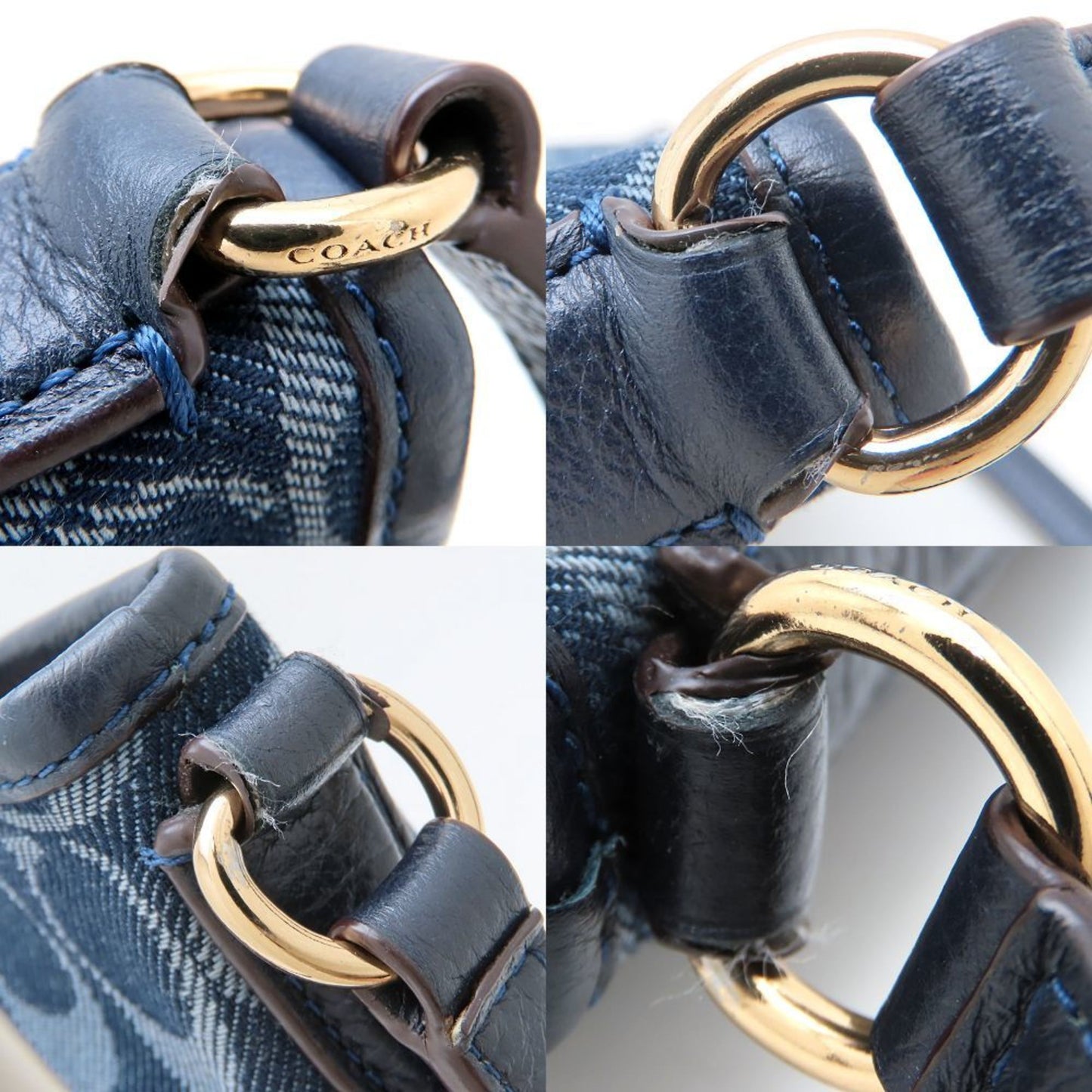 Coach 10769E Shoulder Bag In Denim And Leather