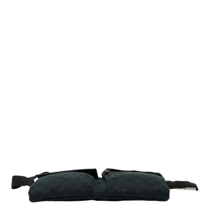 Gucci Gg Canvas Waist Bag/Shoulder Bag 28566 Black Leather