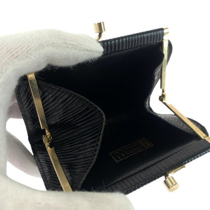 Fendi Vintage Zucca Black Gold Hardware Canvas Wallet/Coin Case Compact Wallet