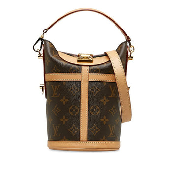 Louis Vuitton Monogram Duffle Bag Handbag Shoulder M43587 Brown Leather