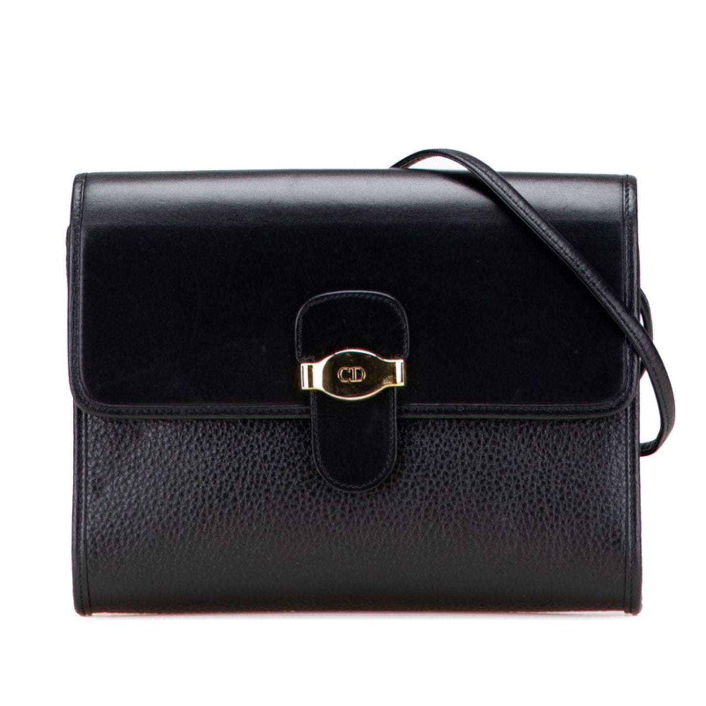 Christian Dior Dior Cd Logo Shoulder Bag In Black Leather