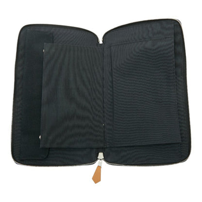 Hermes Herms Gm Fouletour Round Zip Long Wallet In Black