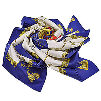 Hermes Hermes Scarf Carre 90 Vuedu Carosse De La Galere Reale Queen Coronation Silk Navy X White