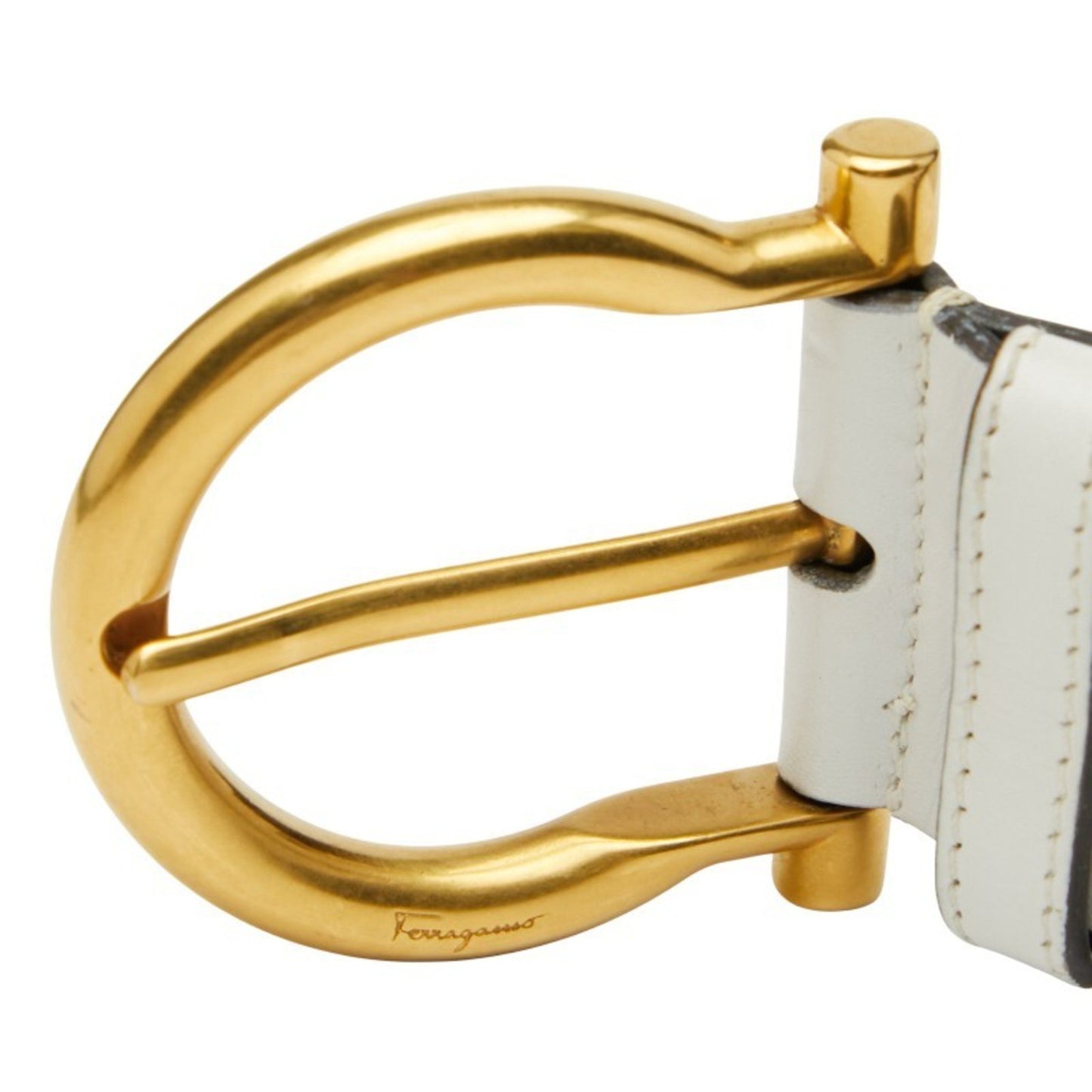 Salvatore Ferragamo Belt In White Leather