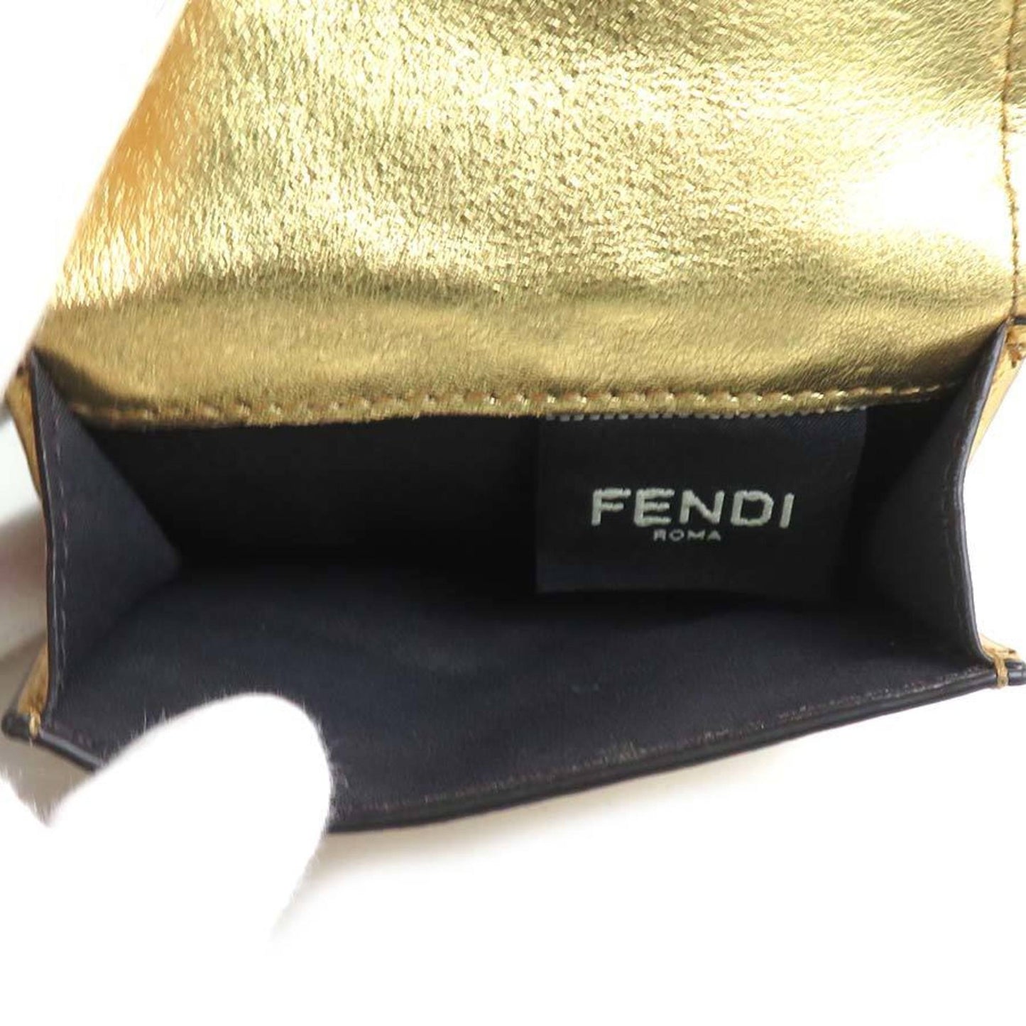 Fendi Tri-Fold Wallet Leather Gold