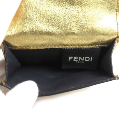 Fendi Tri-Fold Wallet Leather Gold