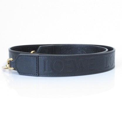 Loewe Anagram Logo Leather Shoulder Strap In Black