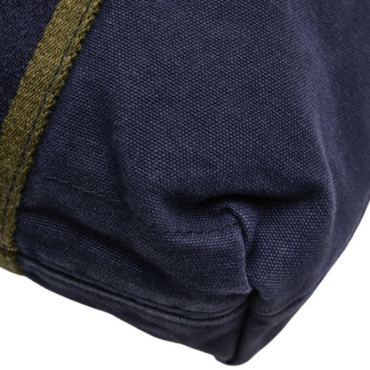 Hermes Foul Tote Cabas Bag Handbag Navy Green Canvas