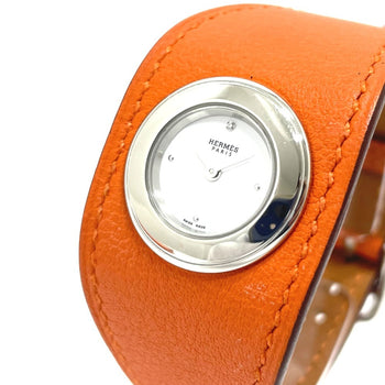 Hermes Fg2.110 Faubourg Manchette Quartz Watch With Stainless Steel/Leather Strap