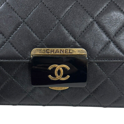 Chanel Matelasse Shoulder Bag Leather Black