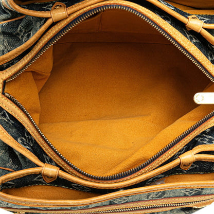 Louis Vuitton Monogram Denim Porte Epol Raye Mm Shoulder Bag M95334 Indigo Blue Canvas