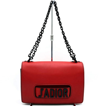 Christian Dior Dior Jadior Chain Shoulder Bag Leather Red/Black Maria Grazia Chiuri