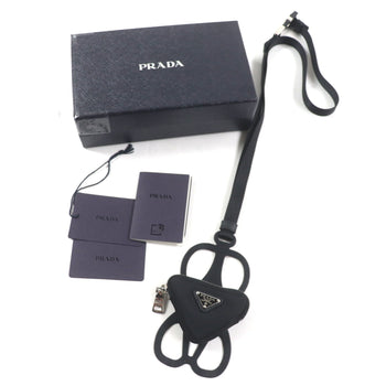 Prada 1Zt054 Nylon Re-Nylon Triangle Logo Neck Strap Phone Holder Smartphone Black Made In Italy