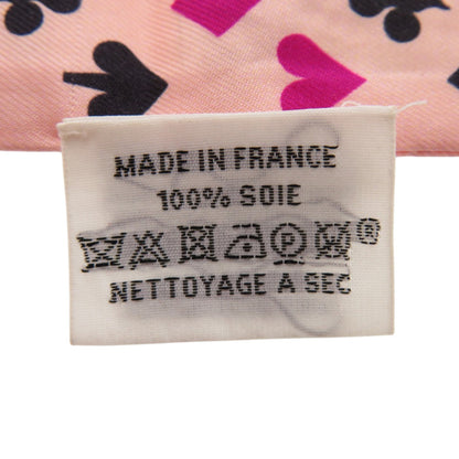 Herms Twilly Playing Cards Jeu De Cartes Silk Scarf Muffler In Rose Nacr
