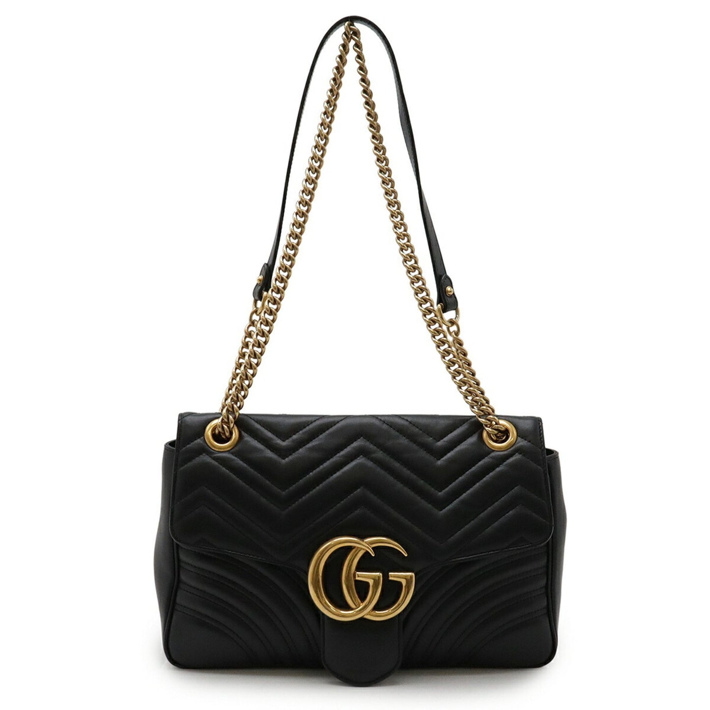 Gucci Gg Marmont Chain Shoulder Bag Pochette In Quilted Leather