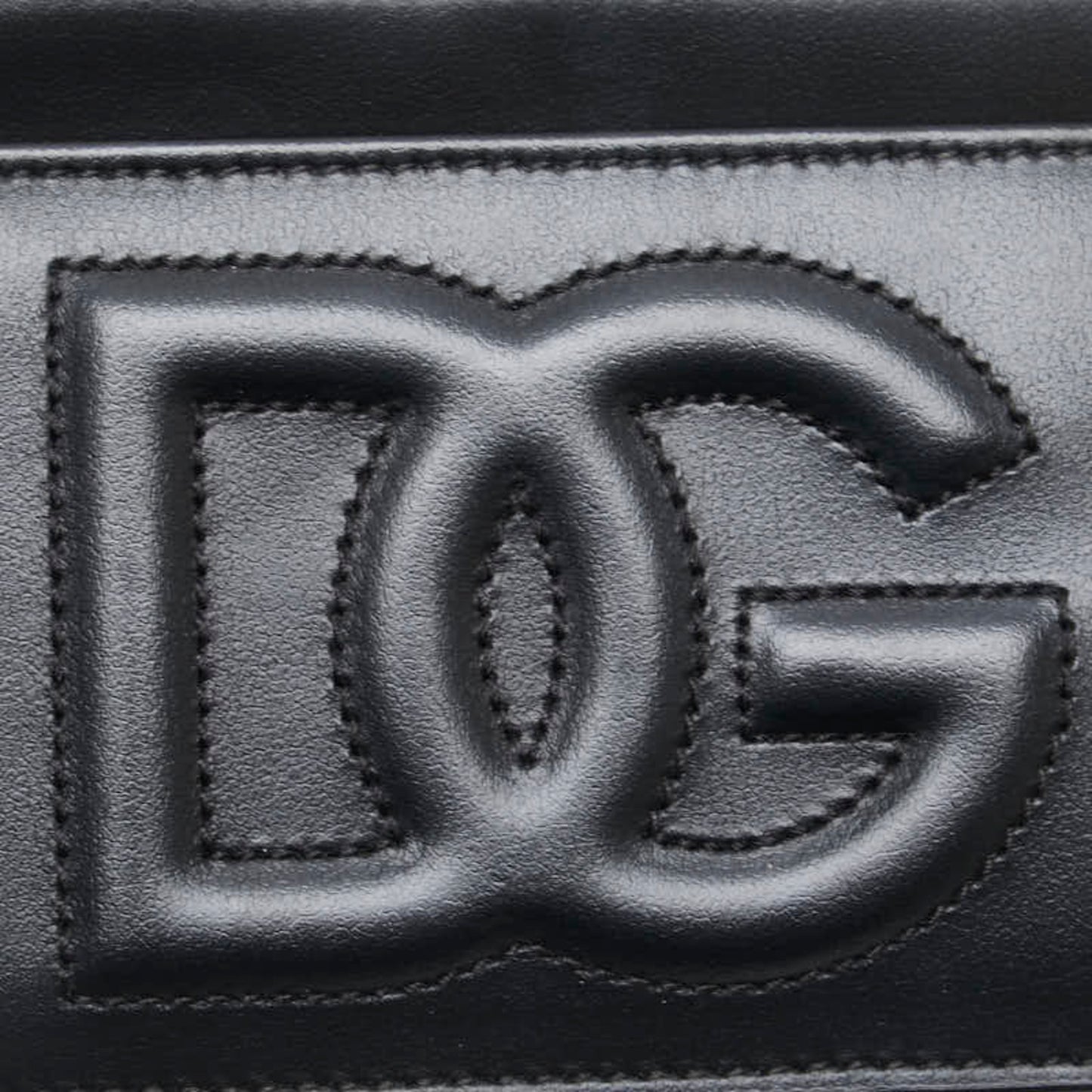 Dolce & Gabbana Dg Logo Business Card Case Fragment Black Calf Leather