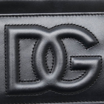Dolce & Gabbana Dg Logo Business Card Case Fragment Black Calf Leather
