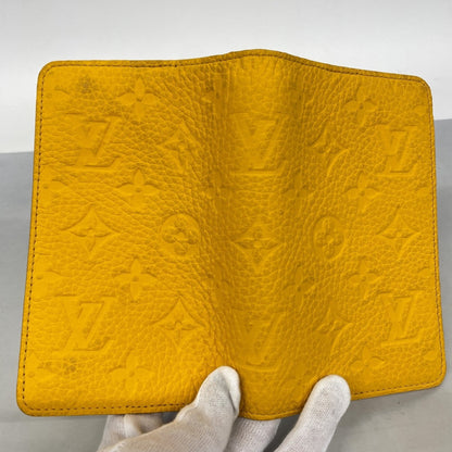 Louis Vuitton Monogram Taurillon Notebook Cover Pm Emily Gi1210 Saffron Yellow