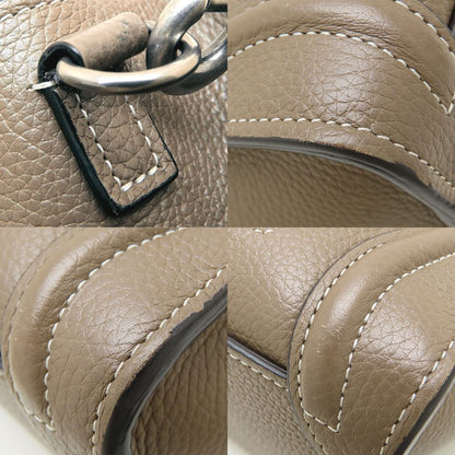 Celine Luggage Nano Shopper 189243Dru.09So 2Way Handbag Leather Sliver Greige 352527