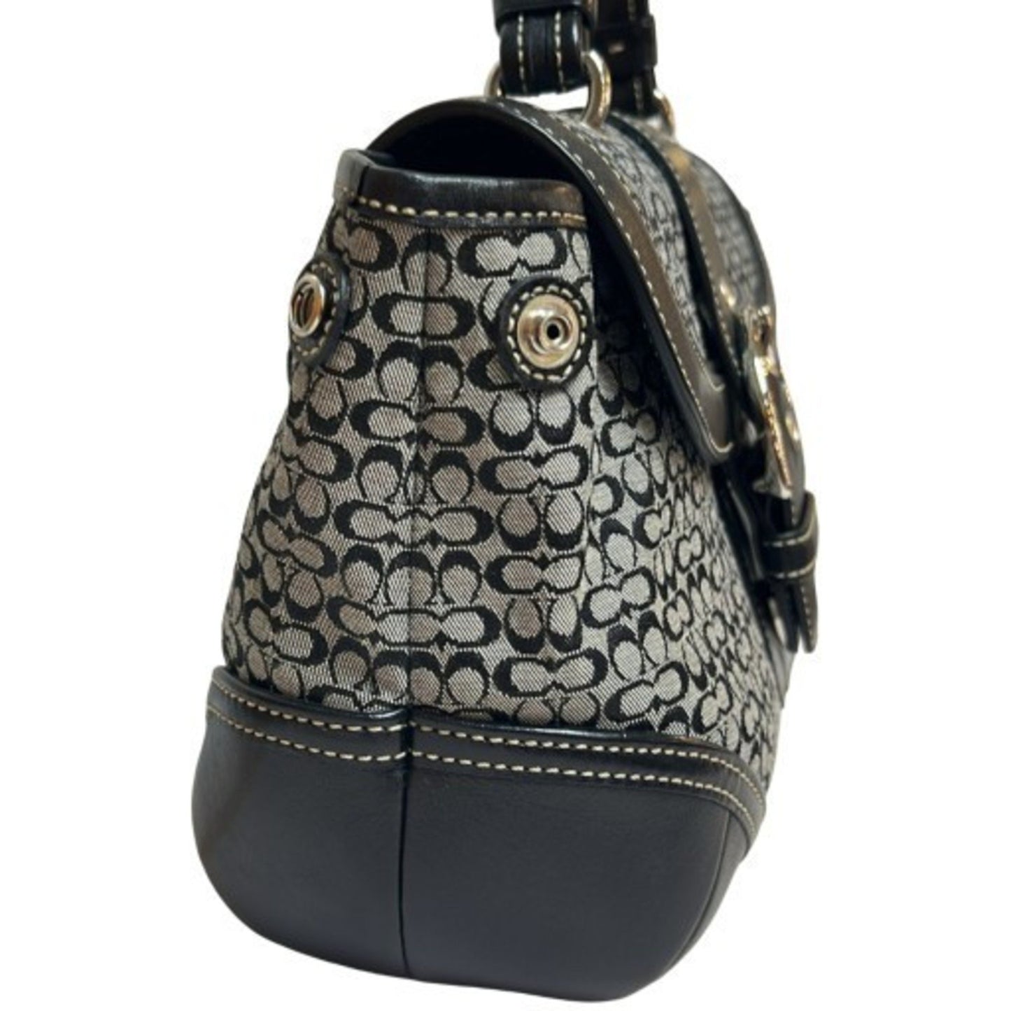 Coach Soho Mini Signature Handbag 7078 Black Leather Canvas Soho Mikunigaoka Store It9Dlg7Ozjg8