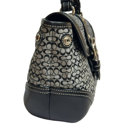 Coach Soho Mini Signature Handbag 7078 Black Leather Canvas Soho Mikunigaoka Store It9Dlg7Ozjg8