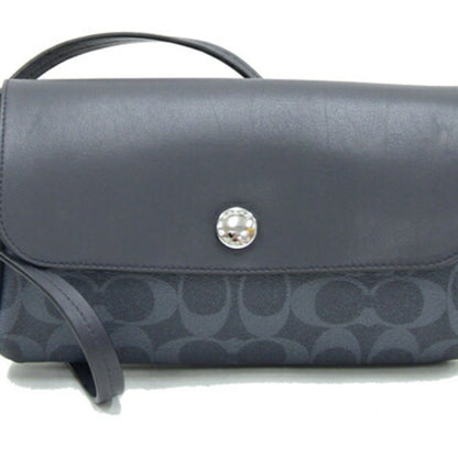 Coach Shoulder Bag Signature Reversible F59534 Navy Blue Pvc Leather