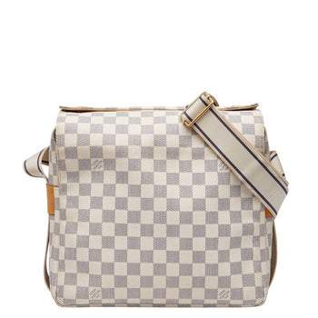 Louis Vuitton Damier Azur Naviglio Shoulder Bag N51189 White Leather
