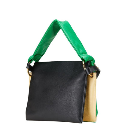 Marni Handbag Shoulder Bag Green Black Yellow Leather