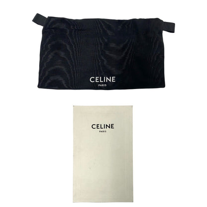 Celine Triomphe Chain Shoulder Bag In Canvas And Leather